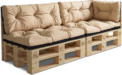 Palletkussens Outdoor Kussen Set van 5 palletkussens - Kussens voor pallets Euopallets palletbank en palletmeubels palletkussens Beige