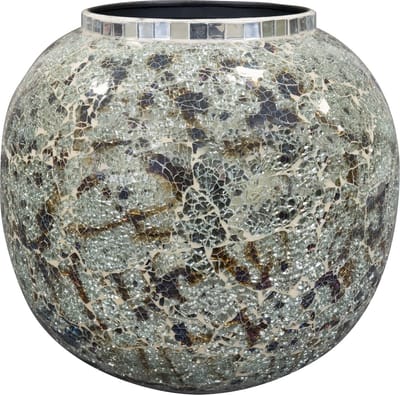 Ter Steege Bloempot Metaal-Mozaïek Steentjes Multicolour D 21 cm H 30 cm Opening