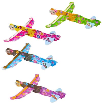 Feestelijke Vliegers - Vrolijke Vlieg Speeltjes - Buiten Spelen - Vier Verschillende Designs - 101 Gram - Veelkleurig
