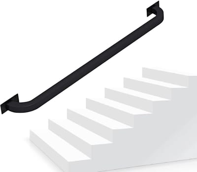 Metalen Trapleuning - Wandgreep - Veiligheid Trap - Industriële Stijl - 150cm - Zwart
