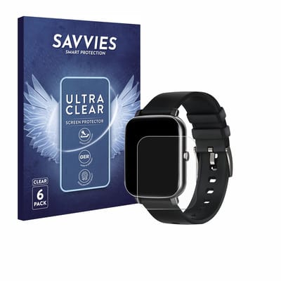 Savvies - Screenprotector voor Ibettertec Smartwatch 1.69" - Folie Beschermfolie transparant 6 Stuks