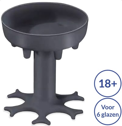 GAGATO Drankdispenser Grijs voor Alcohol - Shot Fontein voor Drankspel - Shot Dispenser voor 6 shotglaasjes