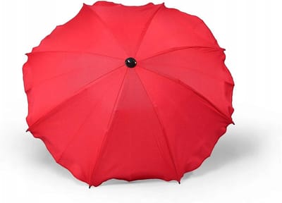 Kinderwagen Parasol - Babywagen Zonnescherm - Bescherming Baby - Quick Release Systeem - 62cm Diameter - Rode Bloemen