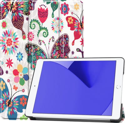 Hoes - Geschikt voor Apple iPad 8 (2020) - 10.2 inch - 8e Generatie - Dun & Stevig - Trifold Bookcase - Hard Cover - Hardcover Book Case - Tablet Hoesje - Vlinders