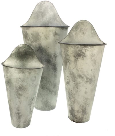 Plantenbak hangend, metaal Set/3 28x14x63