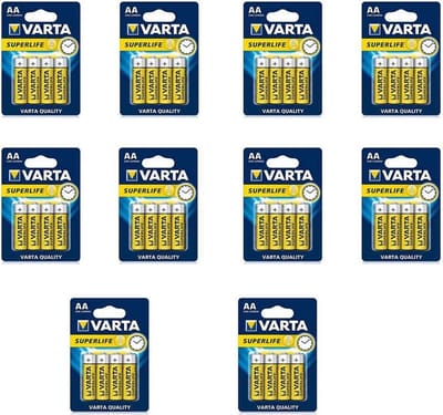 12 pakjes Varta Superlife AA Batterijen