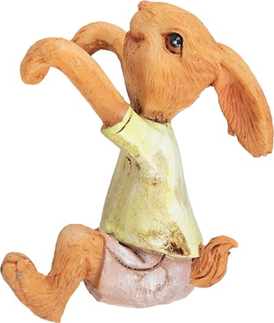 Clayre & Eef Beeld Konijn 5x5x9 cm Bruin Geel Polyresin
