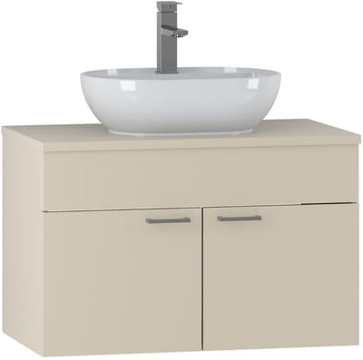 Badplaats Wastafelkast Colorado 80 x 46 x 52 cm – Beige – Hangend Badmeubel met 2 Deuren