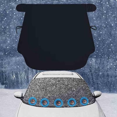 Windscreen Cover voor Auto in de Winter - 158 x 125 cm - Bescherming tegen Sneeuw, IJs en Vorst, Waterdichte Dekzeil voor Auto's en SUV's