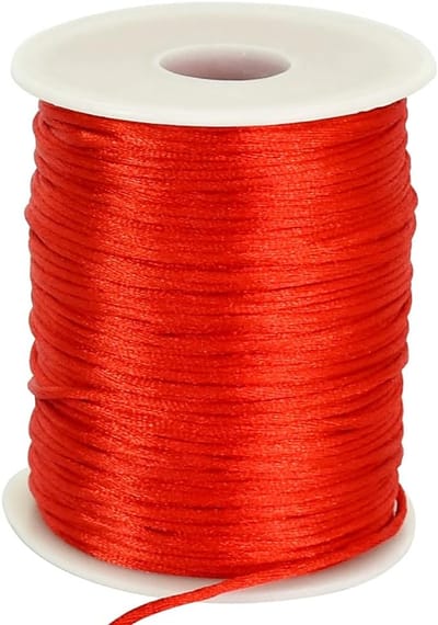 2mm x 100 Yards Rood Nylon Koord Satijn String Voor Armband Sieraden Maken Rattail Macrame Trim Koord Ketting Bulk Kralen Draad Kumihimo