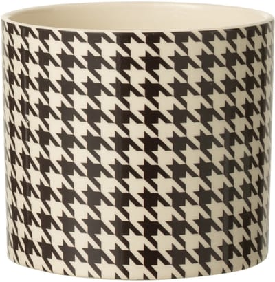 J-Line bloempot Pied-De-Poule - keramiek - wit/zwart - medium
