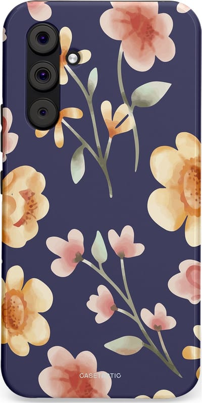 Casetastic Hoesje Geschikt voor Samsung A54 (5G) - Stijlvolle Beschermende Duo-layer Case - Fluweel Bloemendesign