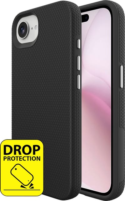 Cazy hoesje geschikt voor iPhone 17e / 16e Hoesje - Drop Protection - Armor Case - Zwart