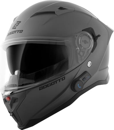 Bogotto H153 BT Mat Grijs Bluetooth Helm - Helm