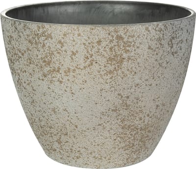Ter Steege Bloempot/plantenpot - buiten/binnen - beige/goud - D43/H33 cm - kunststof/steenmix