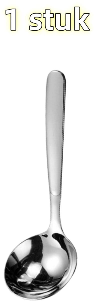 1 stuk - Lepel - Grote ronde lepel - Roestvrij staal - Soeplepel - Geschikt voor in de keuken - 17 cm * 6 cm - Zilver