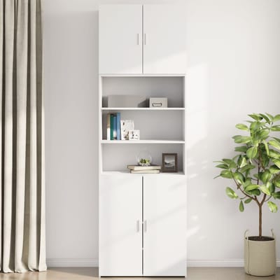 vidaXL - Wandkast - 80x42,5x64 - cm - bewerkt - hout - wit