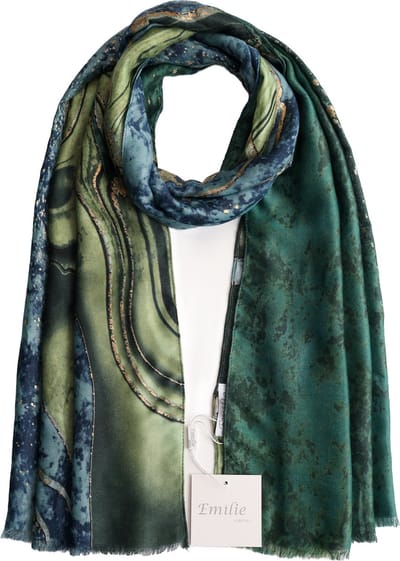 Emilie scarves - sjaal - groen - goud - blauw