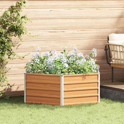 vidaXL - Verhoogde - Tuinbak - Houtuiterlijk - 129 - x - 129 - x - 45 - cm