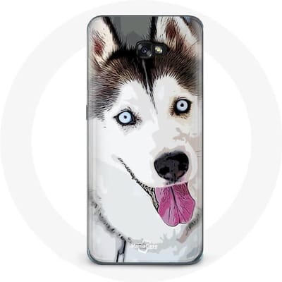 Coque pour Samsung Galaxy A8 2016 Husky Blanc de Sibérie Yeux Bleus