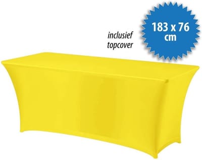 Cover Up Tafelrok Stretch - 183x76cm - Incl. Topcover - Geel