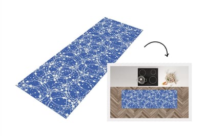 Keukenloper - Loper keuken - Schaatsen - Sterren - Winter - Kerst - Patroon - 150x50 cm - Keukenloper vinyl