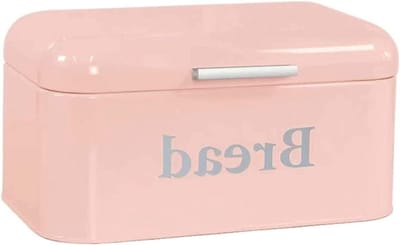 Broodtrommel Metaal - Broodbak Houder - Brood Vers Houden - Gepoedercoat Staal - 30x18x15.5cm - Roze