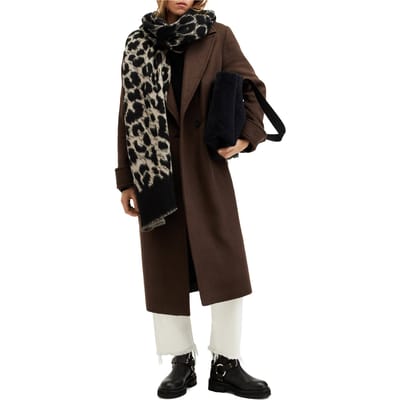 AllSaints Mabel Coat Black Maat: 10 | Double-Breasted Mantels Outlet | Dames | Grijs
