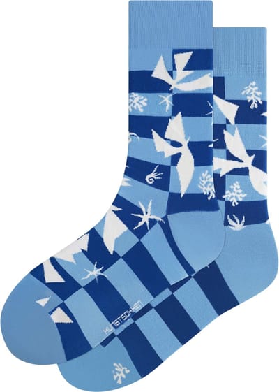 Kunst sokken - Polynesië, de Hemel: Henri Matisse - Sokken Dames 36 40 - Biologisch Katoenen Sokken - funny socks happy - Vrolijke Sokken - Grappige Sokken - Sokken Cadeau