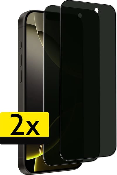 Screenprotector - Geschikt voor Apple iPhone 16 Pro - 2 Stuks - Privacy Filter - Beschermglas - Gehard Glas - Tempered Glass - Screen Protector