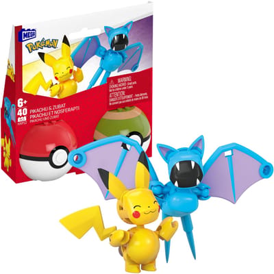 Pokemon Fisher Price Mega Construx Pokebal Pikachu & Zubat Bekende knuffels