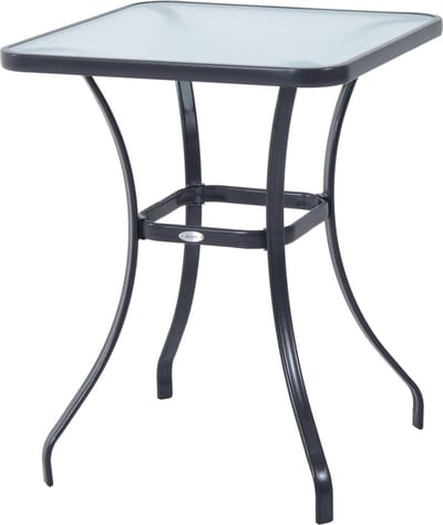 Outsunny tuintafel - gehard glas - 68,5x68,5x84 cm - zwart