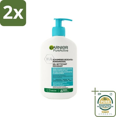 Garnier - Pure Active - Gezichtsreiniger - Hydraterend - 250 ml - Voordeelverpakking - 2 stuks - Garnier Pure Active - Gezichtsverzorging