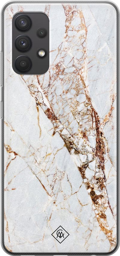 Casimoda® hoesje - Geschikt voor Samsung A32 4G - Marmer Goud - Backcover - Siliconen/TPU - Goudkleurig