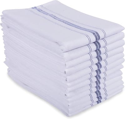 Set van 12 Witte Katoenen Keukendoeken - Extra Groot en Pluisvrij