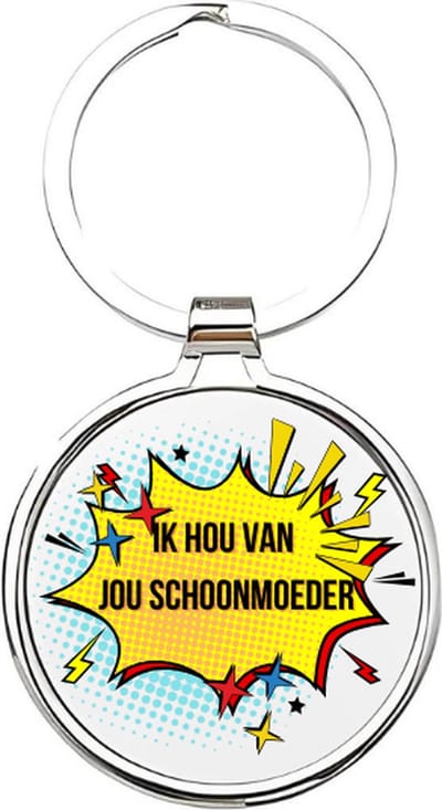 Akyol - ik hou van jou schoonmoeder Sleutelhanger - Schoonmoeder - de leukste schoonvader - schoonvader sleutelhanger - papa sleutelhanger - sleutelhanger papa - familie sleutelhanger - vaderdag cadeautje - papa cadeau - dad - stiefvader - 4 x 7,5 CM