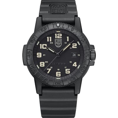 Luminox Leatherback Zee Schildpad Giant PU Band Zwarte Wijzerplaat Quartz XS.0330 100M Herenhorloge zwart