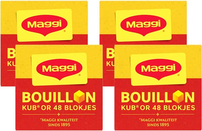Maggi®| 4 x 48 bouillonblokjes | 3 blokjes voor 1 liter bouillon | 100 % plantaardig |