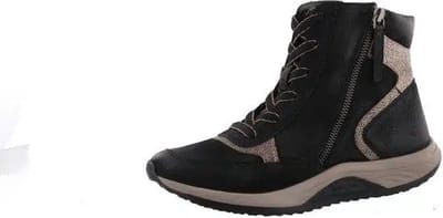 Helioform Enkelhoge sneaker zwart brons combi H (Maat - 7,5, Kleur - Zwart)