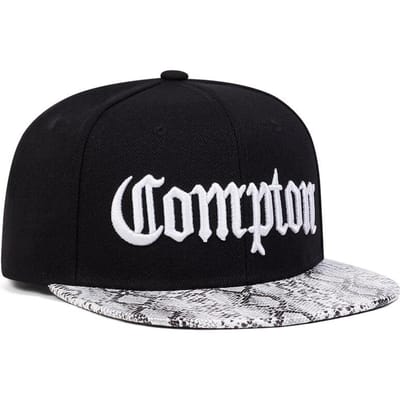 Casquettes Hip-Hop Unisexes Broderie Lettre Compton Chapeaux d'Extérieur Réglables Casquettes de Baseball Décontractées Chapeau Anti-Soleil white