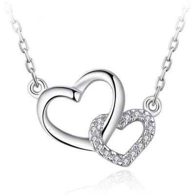 Nieuwe 925 Sterling Zilveren Vrouwen Ketting Hartvormige Hanger Mode Mooie Micro-set Zircon Sleutelbeen Ketting Sieraden Cadeau white