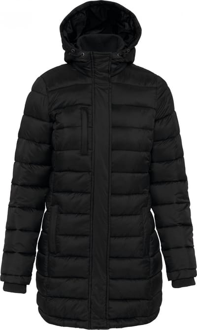 Kariban Lichte damesparka met capuchon K6129 - Black - XXL