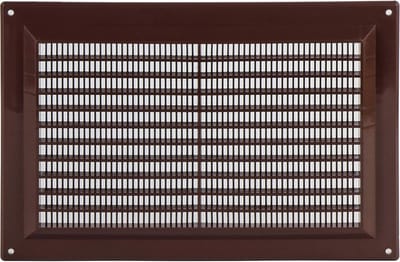 Bruin Kunststof Ventilatierooster 250x170 mm met Insectenbescherming