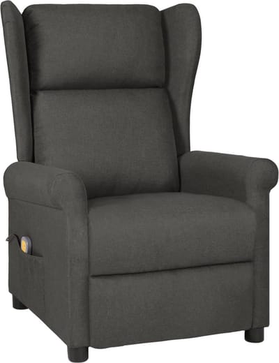 Massagestoel - Relaxfauteuil - Zetel - Stof - 1 persoons - Met armleuning - Zeer comfortabel - Elektrisch - Donkergrijs
