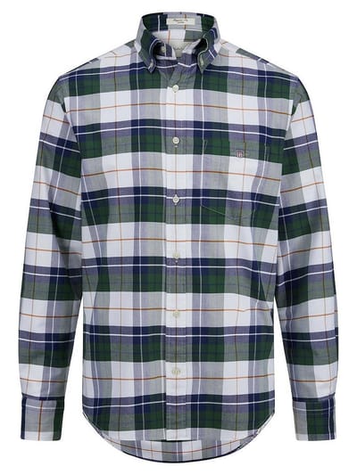 Casual overhemd Gant Regular Fit groen button-down boord