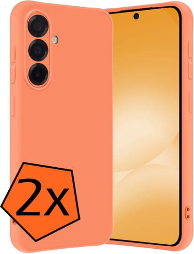 Hoes - 2 Stuks - Geschikt voor Samsung Galaxy A56 - Sterk & Shockproof - Case Siliconen - Back Cover - Telefoon Hoes - Perzik