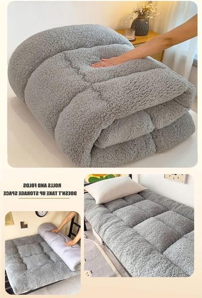 Japanse Futon Matras - Vloermatras Slaapmat - Compact Slapen - Draagbaar Opvouwbaar - 60x120 cm - Grijs