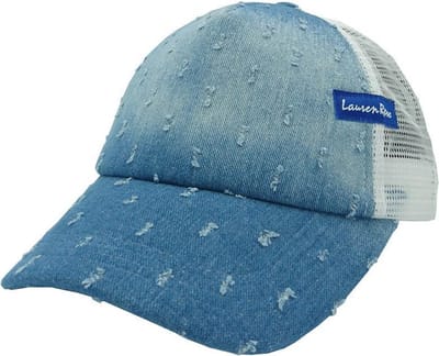 Lauren Rose - Damaged Denim Fashion - Trucker Pet - Onze Size - Blauw