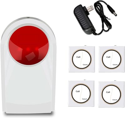 Strobe Sirene Paniekalarm - SOS Waarschuwingssysteem - Huis Beveiliging - 120dB Luid Geluid - 210x115x40mm - Wit