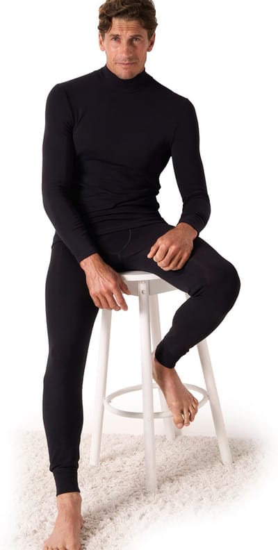 Damart - T-shirt met opstaande kraag Thermolactyl Sensitive - Heren - Zwart - (86-93) S
